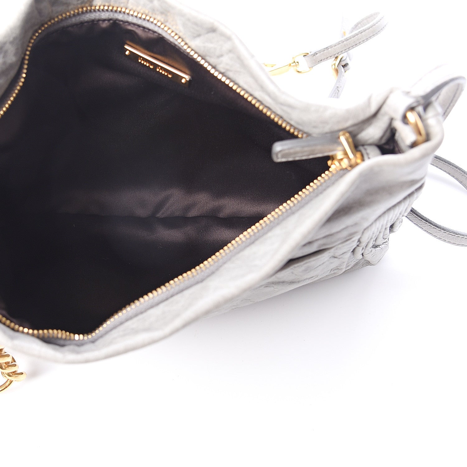 Miu Miu Vitello Shine Wristlet Nube 4 of 8