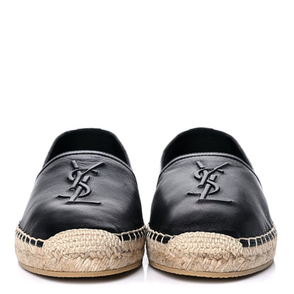 Saint Laurent Lambskin Monogram Espadrilles 38.5 Black 2 of 9