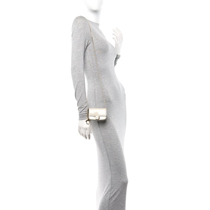 Fendi Vitello Vernice Mou Nano Baguette Belt Charm Latte 2 of 10