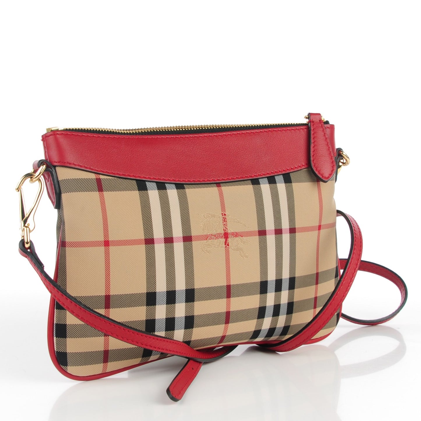 Horseferry Check Peyton Crossbody Clutch Bag Red