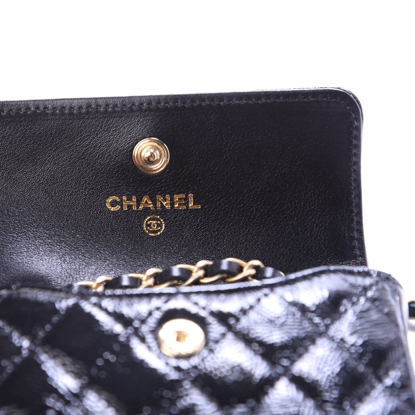 Shiny Aged Calfskin Quilted Waist Belt Bag Black