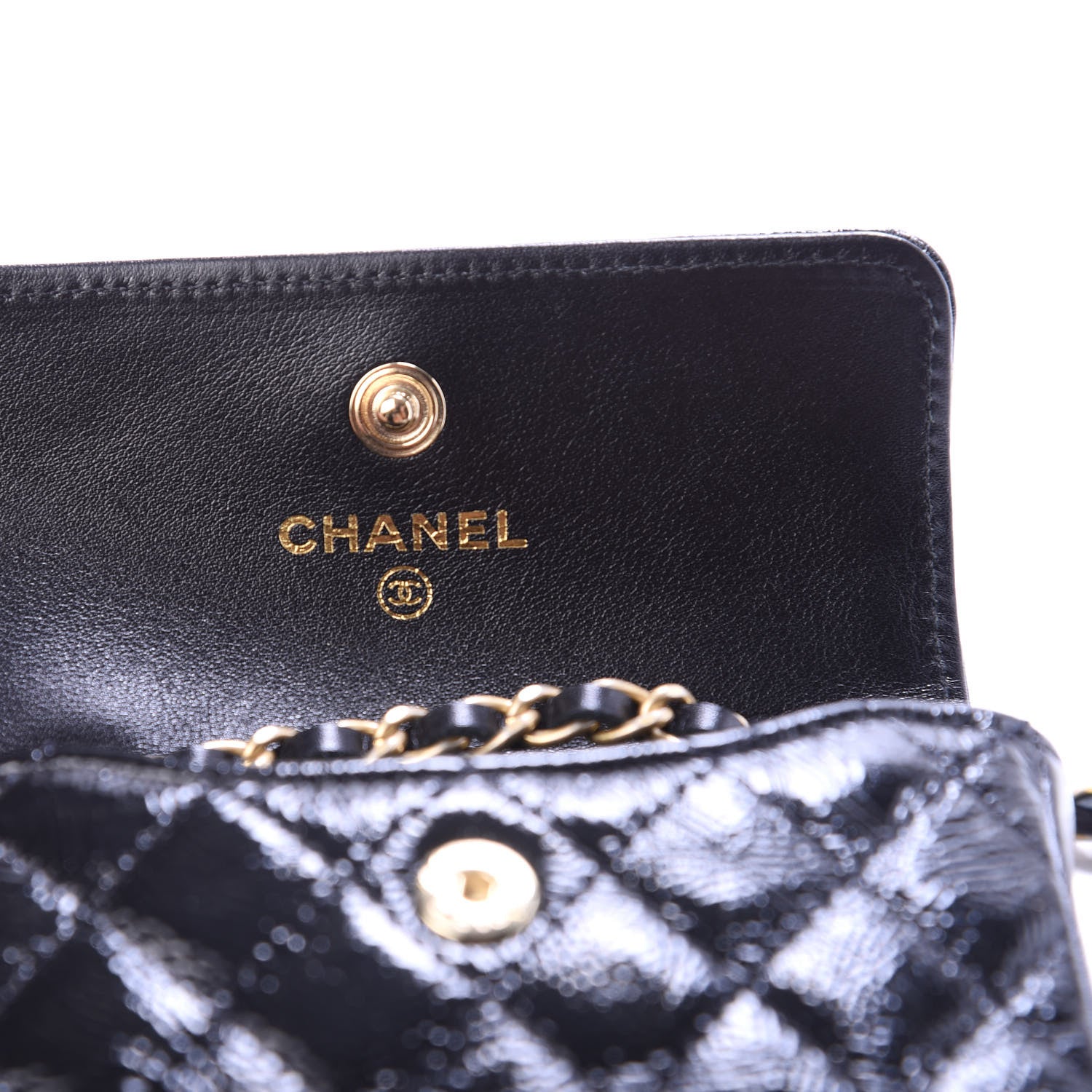 Chanel Shiny Aged Calfskin Quilted Waist Belt Bag Black 7 of 12