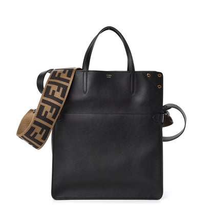 Fendi Vitello Grace Matte Large Flip Tote Black 4 of 11