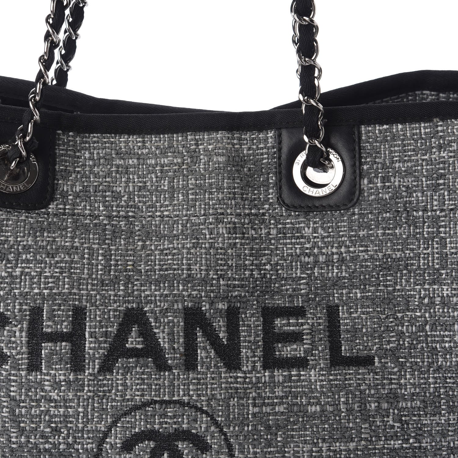 Chanel Canvas Small Deauville Tote Grey 9 of 9