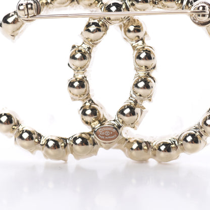 Chanel Crystal Coco's Pearls CC Brooch Light Gold 3 of 3
