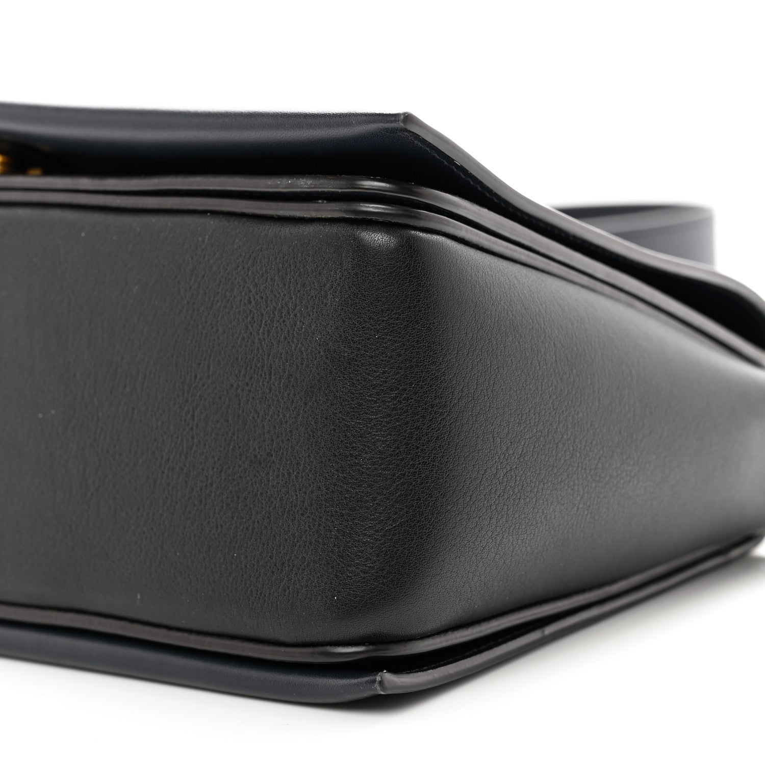 Celine Shiny Smooth Calfskin Medium Frame Shoulder Bag Black Navy 11 of 12