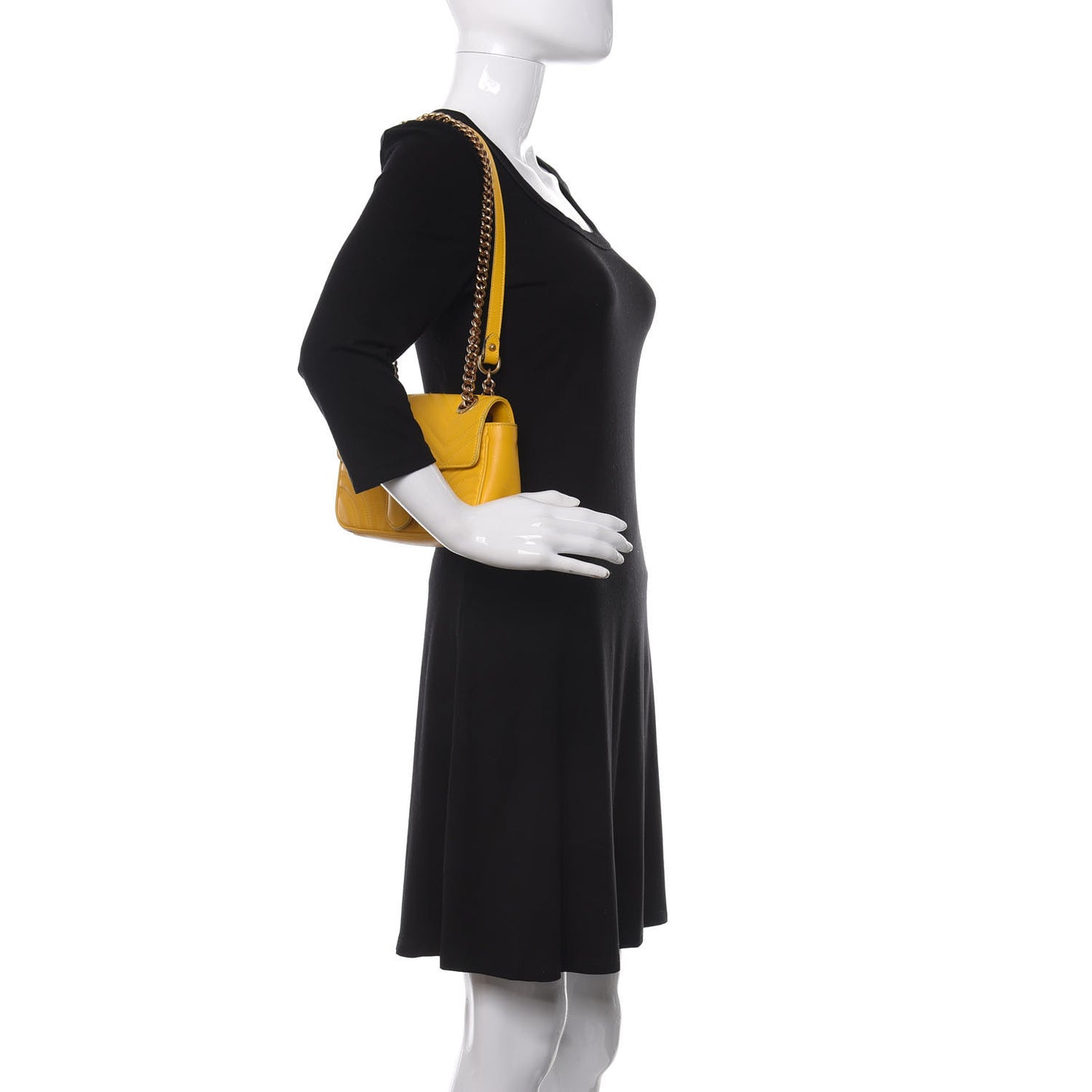 Calfskin Matelasse Mini GG Marmont Shoulder Bag Stone Topaz