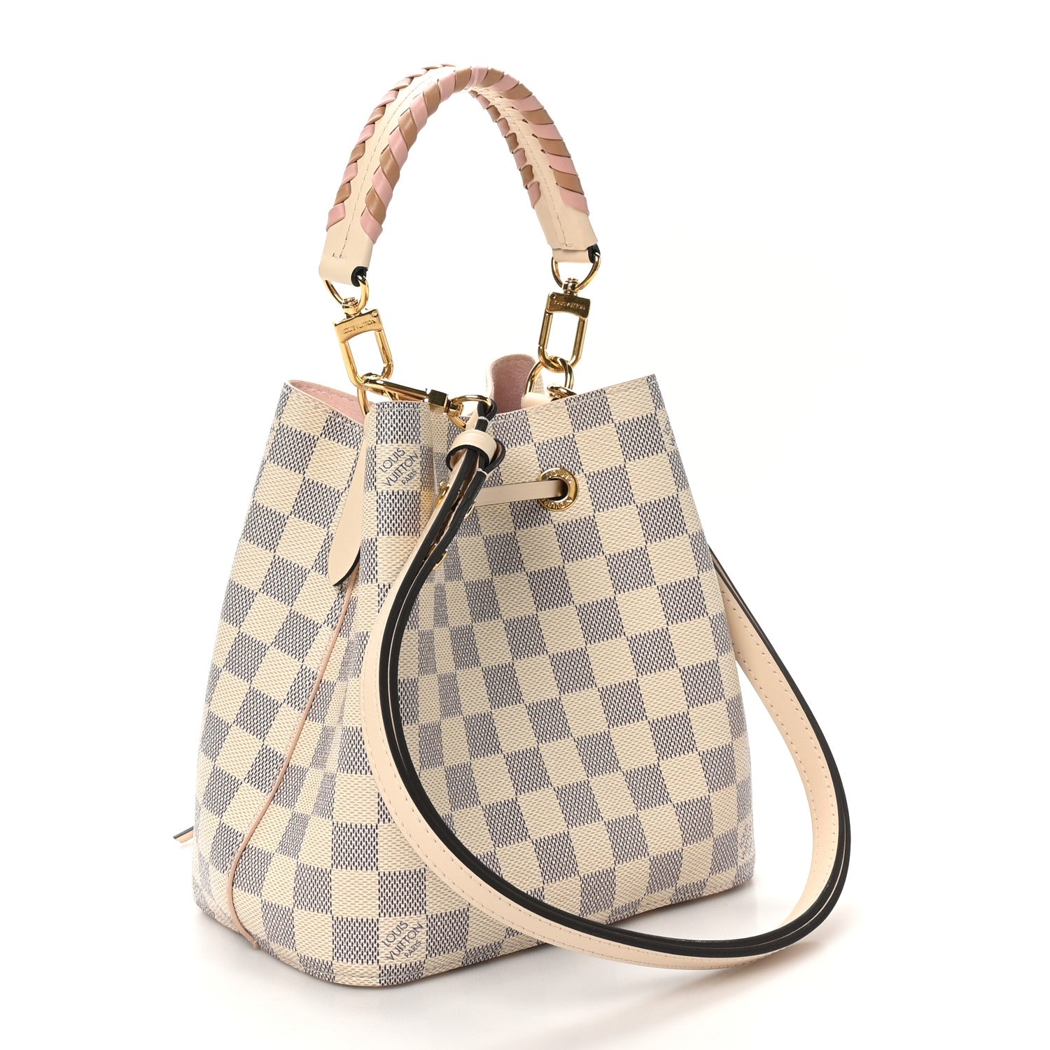 Louis Vuitton Damier Azur Braided Neonoe BB Pink 3 of 10
