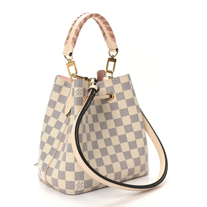 Louis Vuitton Damier Azur Braided Neonoe BB Pink 3 of 10
