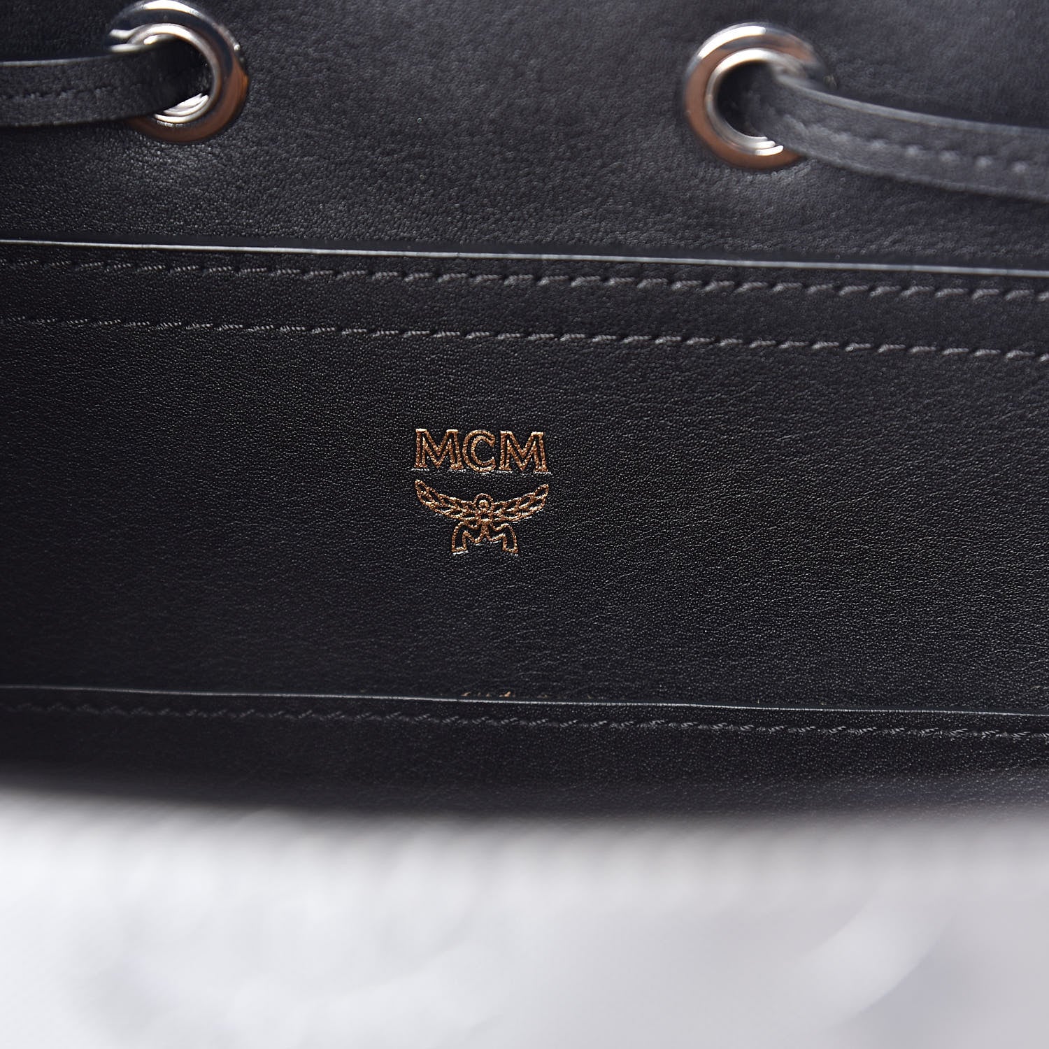 MCM Metallic Monogram Claudia Backpack Silver Black 6 of 9