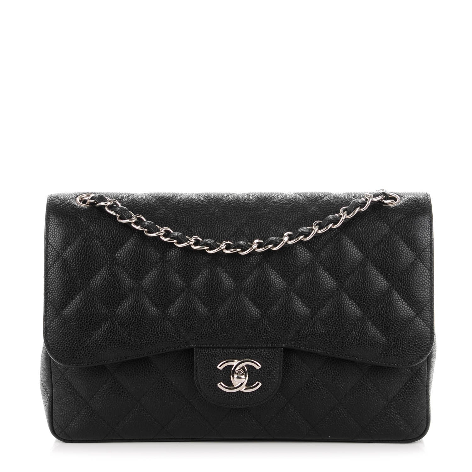 Chanel Caviar Quilted Jumbo Double Flap Black 1 of 7