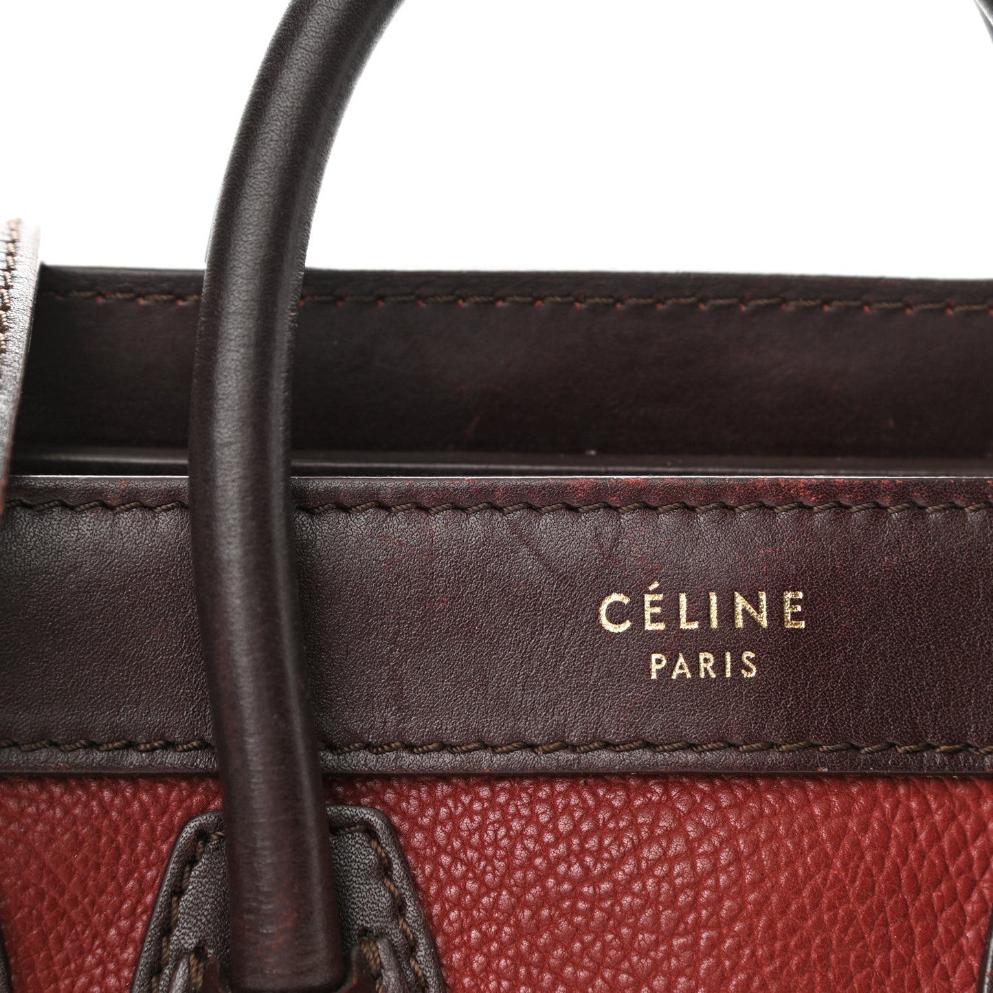 Calfskin Suede Nano Tri-Color Luggage Burgundy