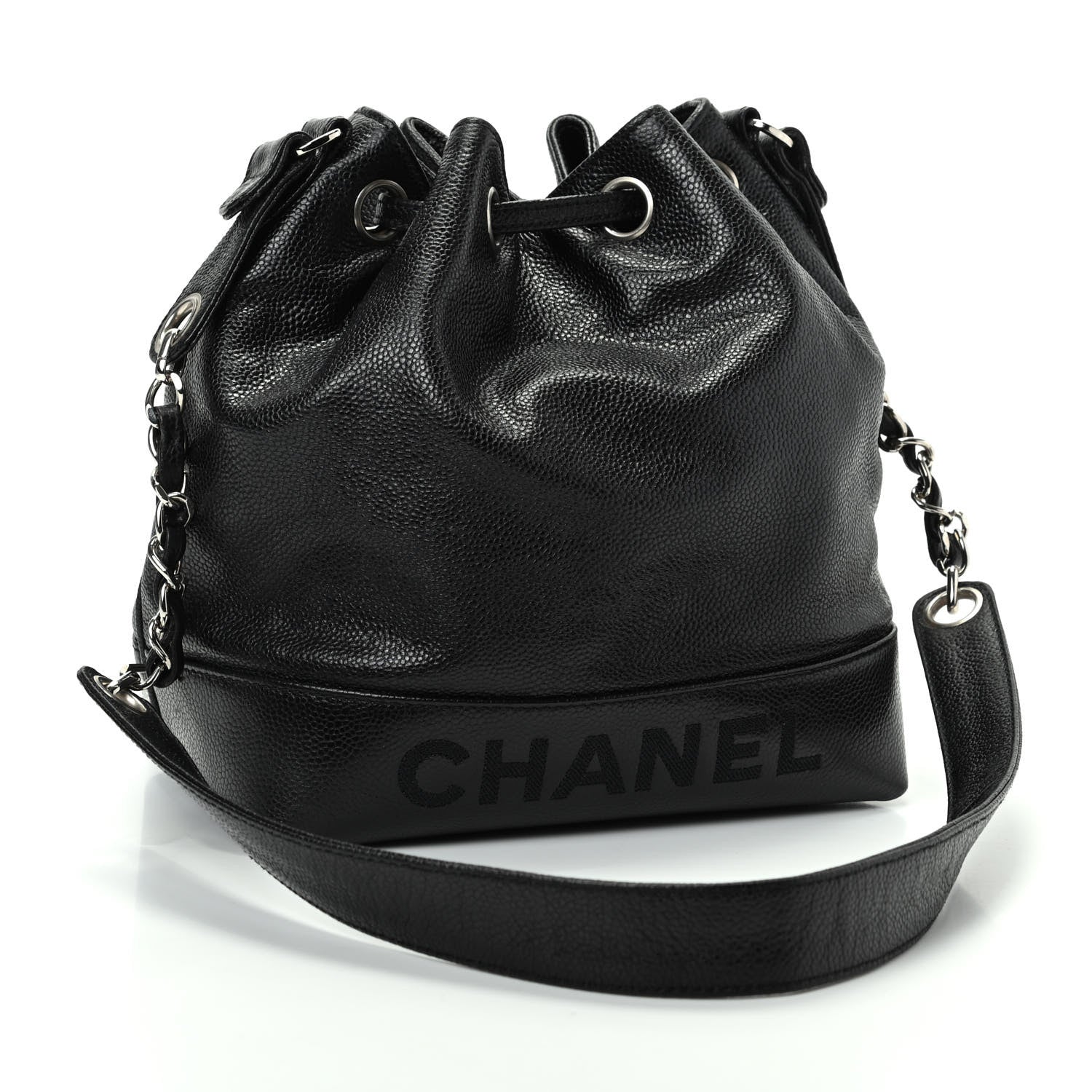 Chanel Caviar Drawstring Shoulder Bag Black 3 of 9