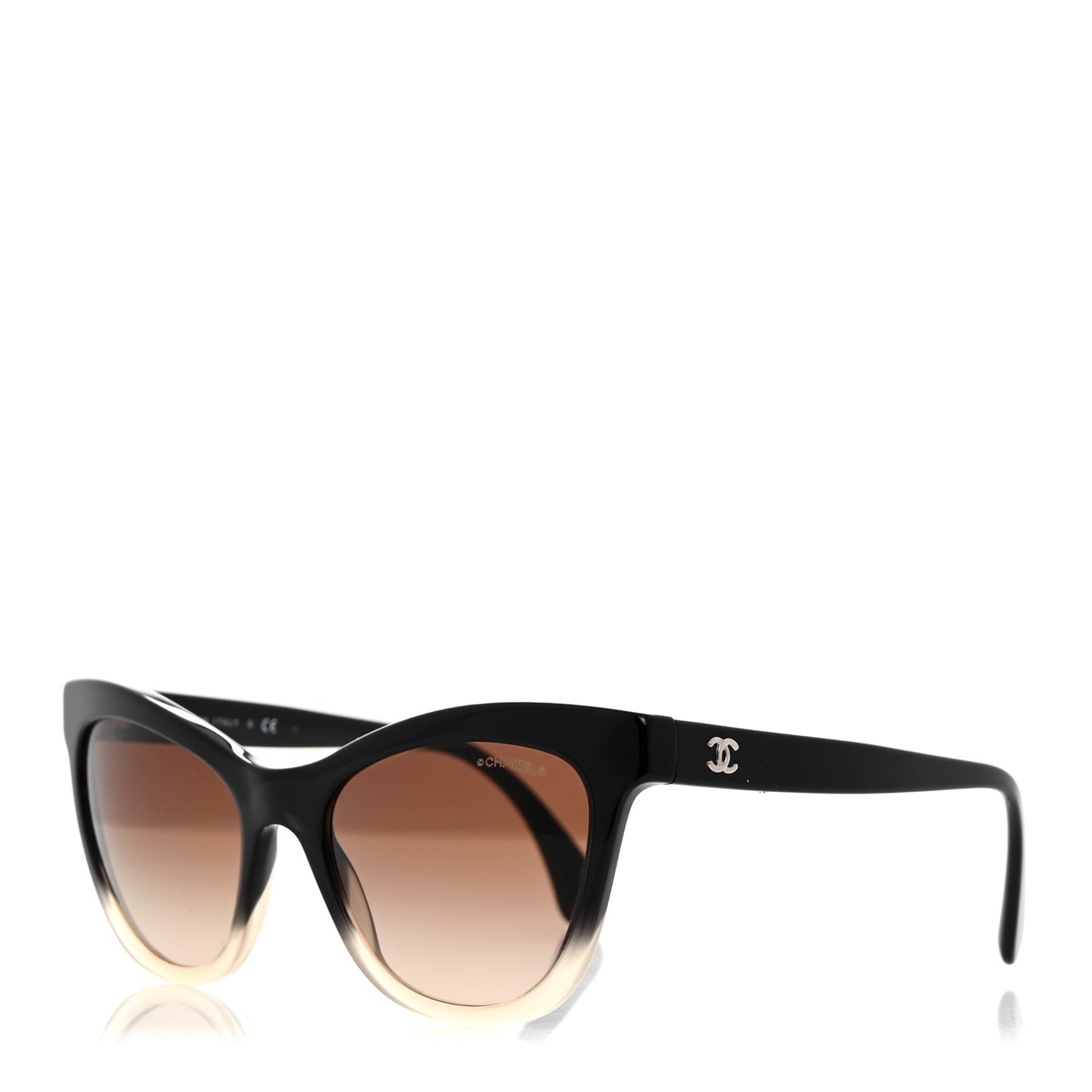 Acetate CC Cat Eye Summer Sunglasses 5350 Black Beige