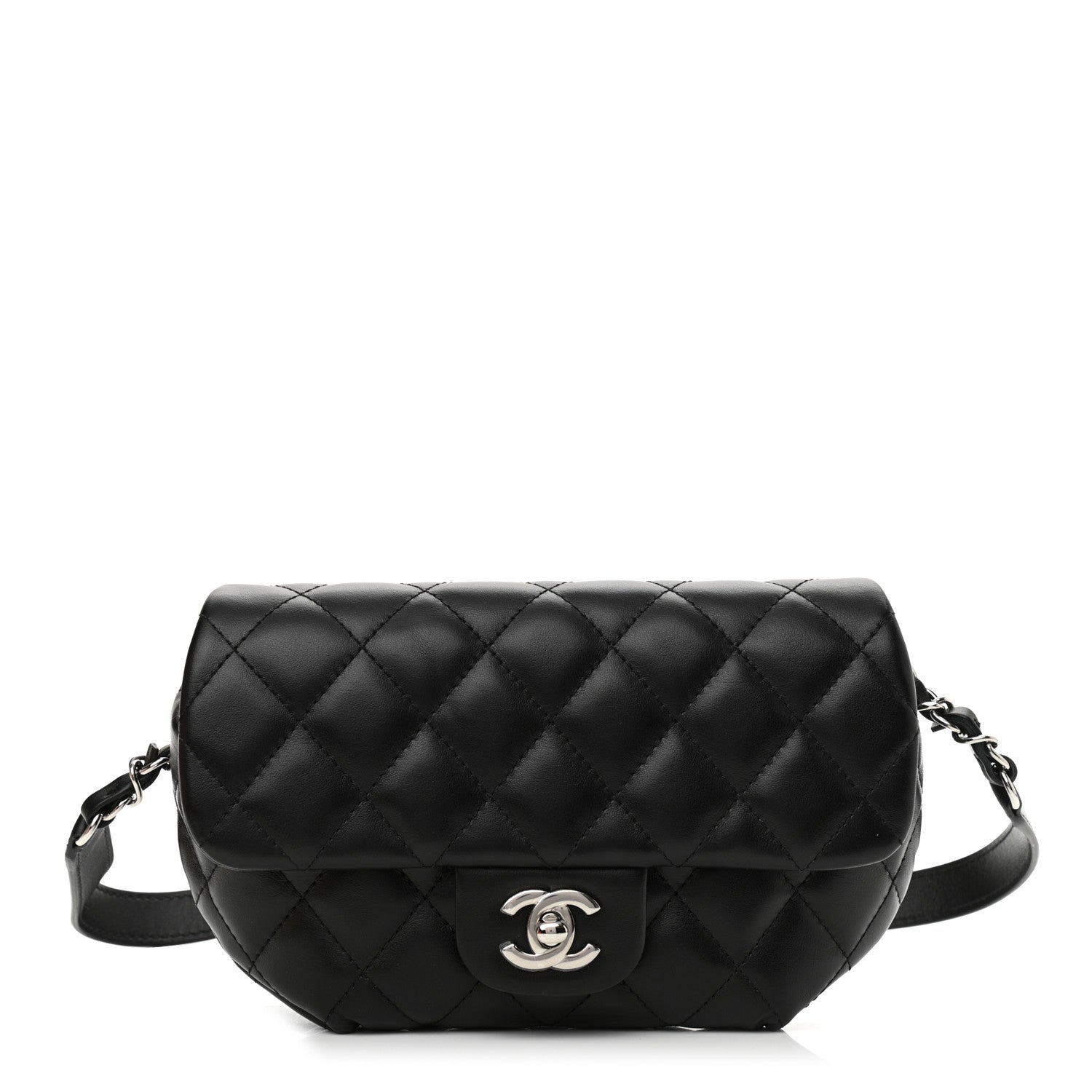 Chanel Calfskin Quilted CC Uniform Flap Belt Bag Black 1 of 10