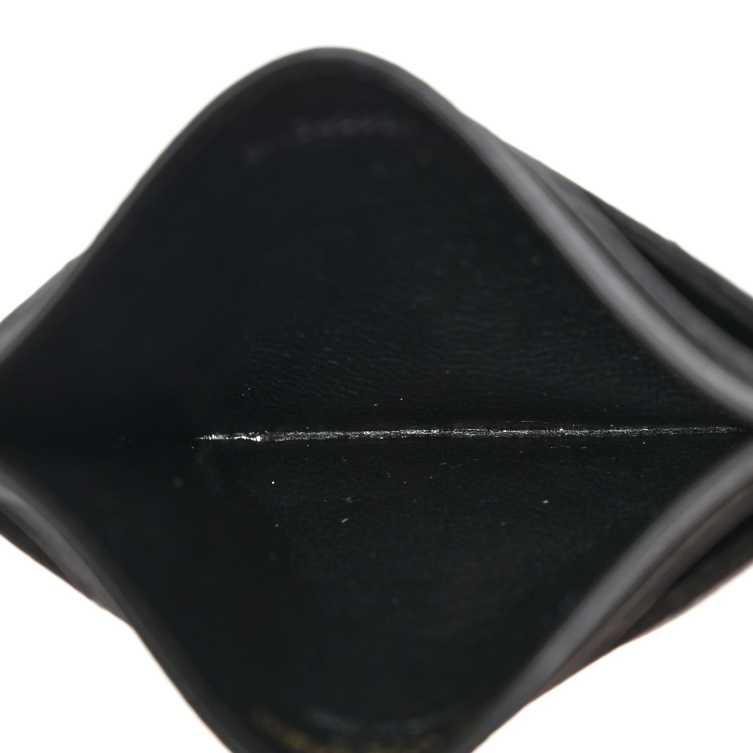Saint Laurent Grain De Poudre Matelasse Chevron Monogram Credit Card Case Black 5 of 8