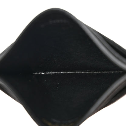 Saint Laurent Grain De Poudre Matelasse Chevron Monogram Credit Card Case Black 5 of 8