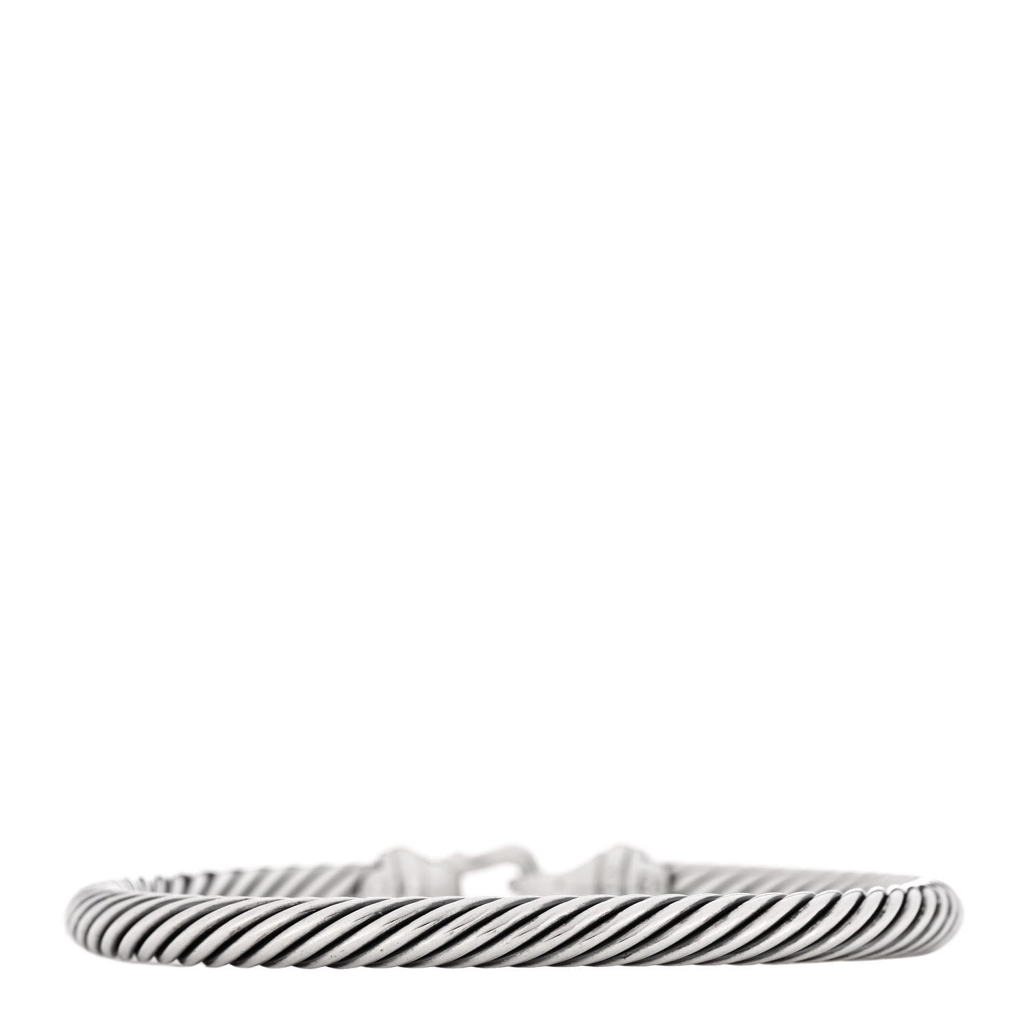 David Yurman Sterling Silver 18K Yellow Gold 5mm Cable Classic Buckle Bracelet 2 of 3