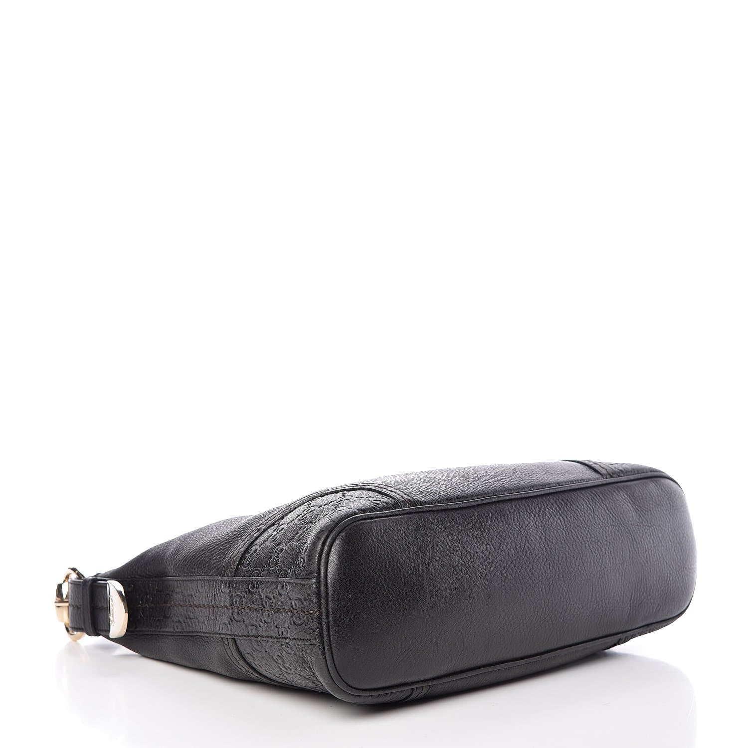 Gucci Pebbled Calfskin Guccissima Trim Medium Signoria Hobo Black 7 of 14