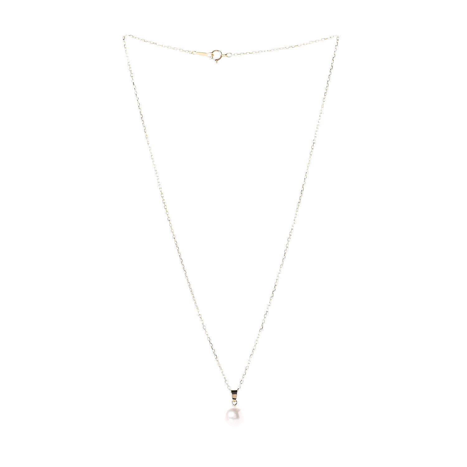 Mikimoto 18K Yellow Gold Akoya Pearl 8-8.5mm Drop Pendant Necklace 3 of 4