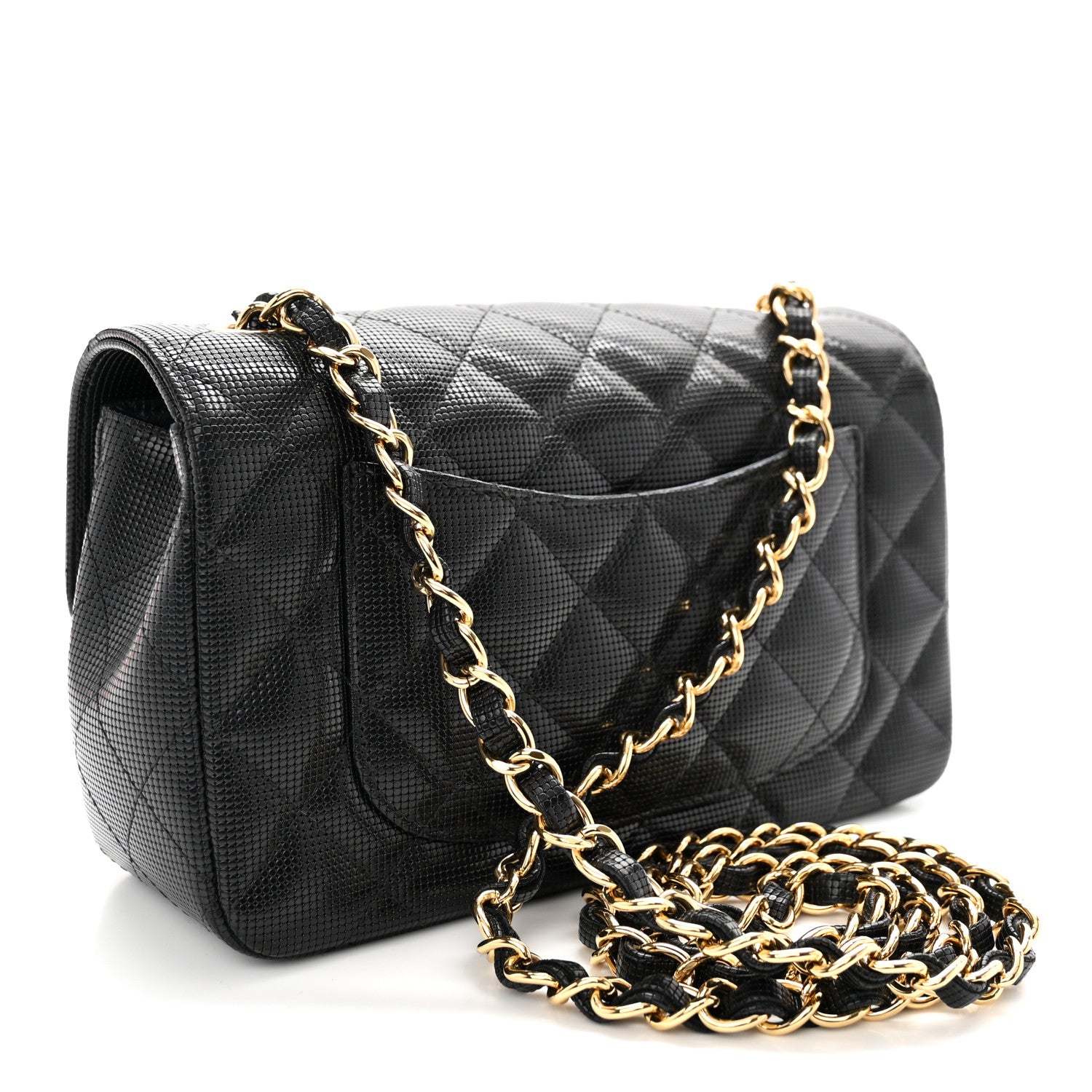 Chanel Calfskin Quilted Pixel Effect Mini Rectangular Flap Black 3 of 12
