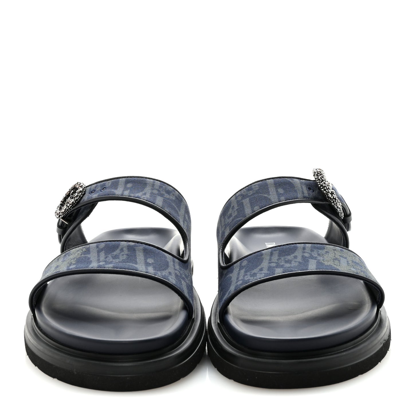 X DENIM TEARS Denim Calfskin Oblique Mens Sandals 44 Blue