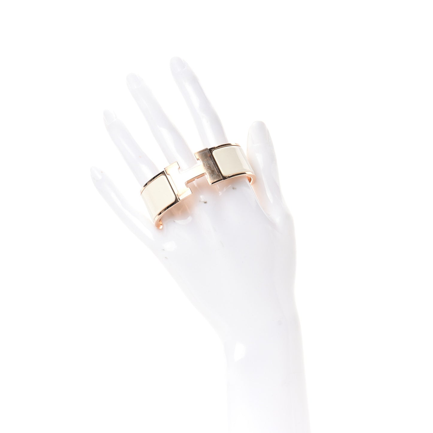 Enamel Wide Clic Clac H Bracelet PM Craie