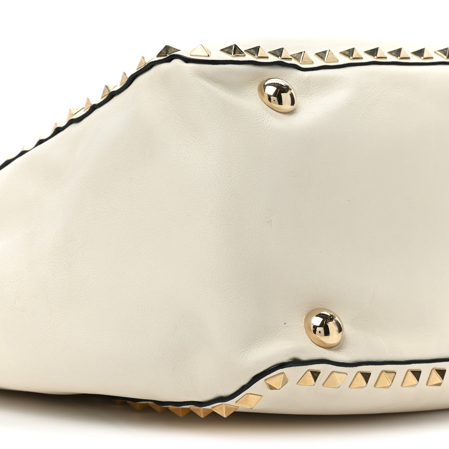 Valentino Garavani VALENTINO GARAVANI Vitello Medium Rockstud Tote Ivory 8 of 14