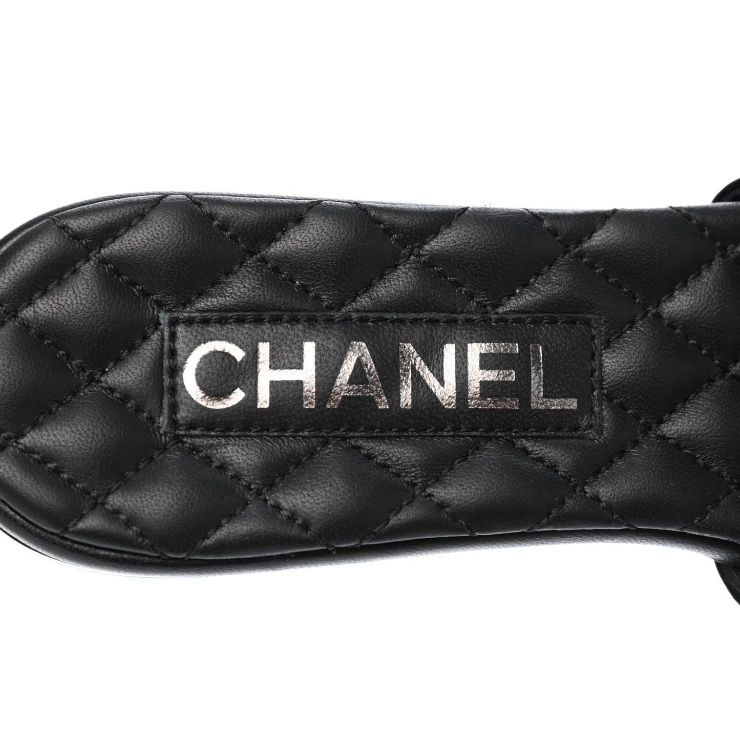 Lambskin Pearl CC Sandals 36 Black