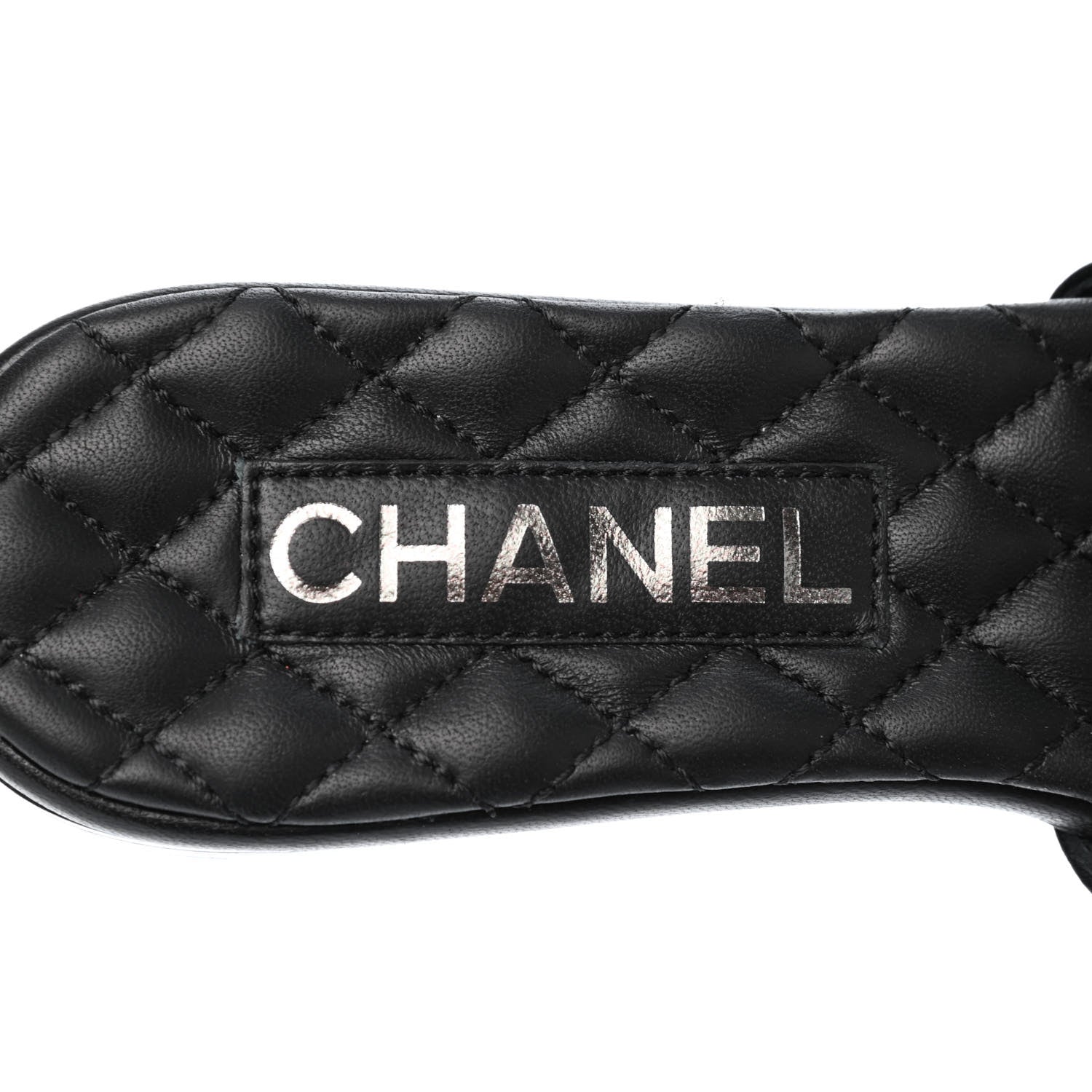 Chanel Lambskin Pearl CC Sandals 36 Black 7 of 10