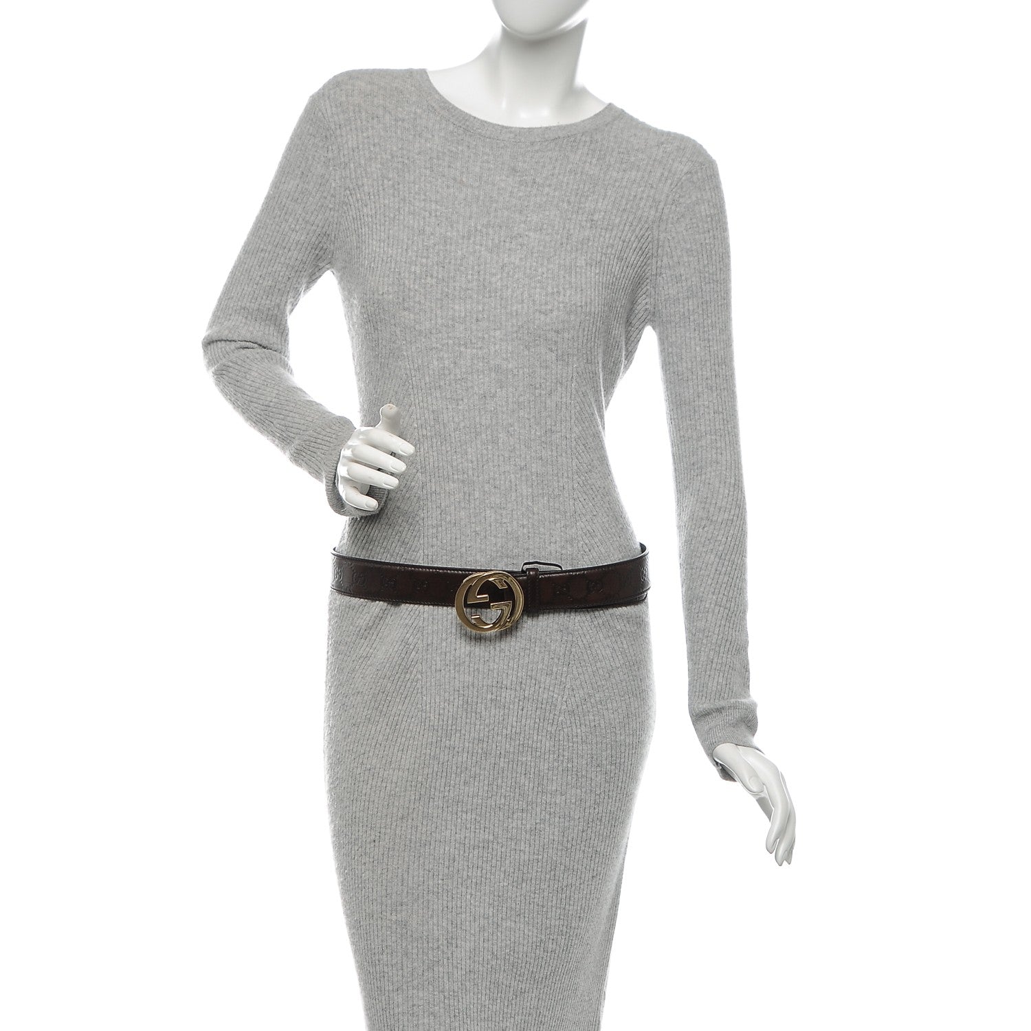 Gucci Guccissima Interlocking G 40mm Belt 90 36 Dark Brown 2 of 6