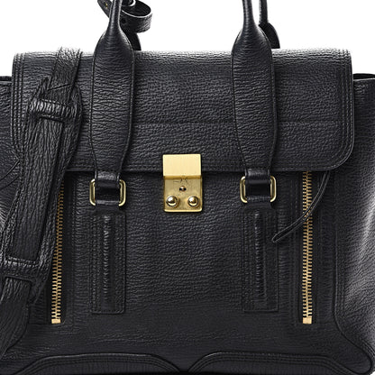 3.1 Phillip Lim 3.1 Textured Calfskin Medium Pashli Satchel Black 11 of 19