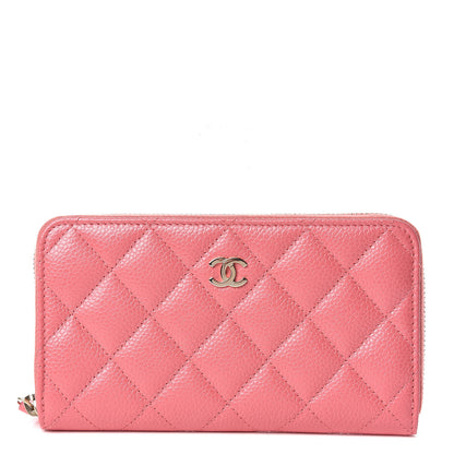 Chanel Caviar Quilted Small Zip Around Wallet Pink 1 of 9