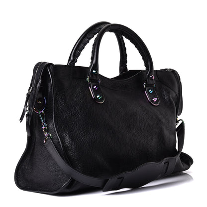 Balenciaga Chevre Iridescent Metallic Edge Hardware City Black 2 of 5