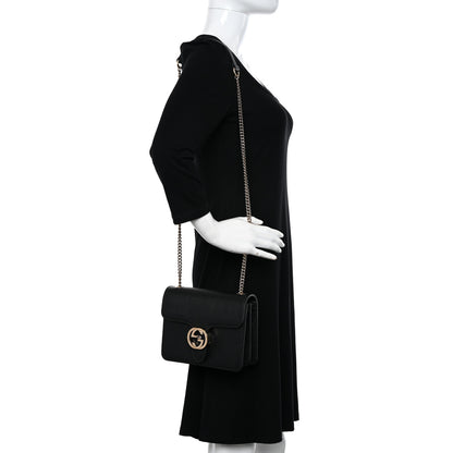 Gucci Dollar Calfskin Small Interlocking G Shoulder Bag Black 11 of 11