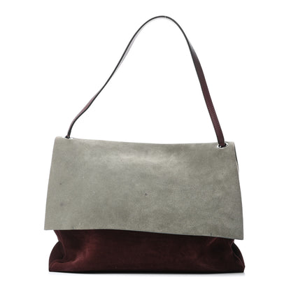 Celine Suede All Soft Shoulder Bag Smoke Burgundy 1 of 9