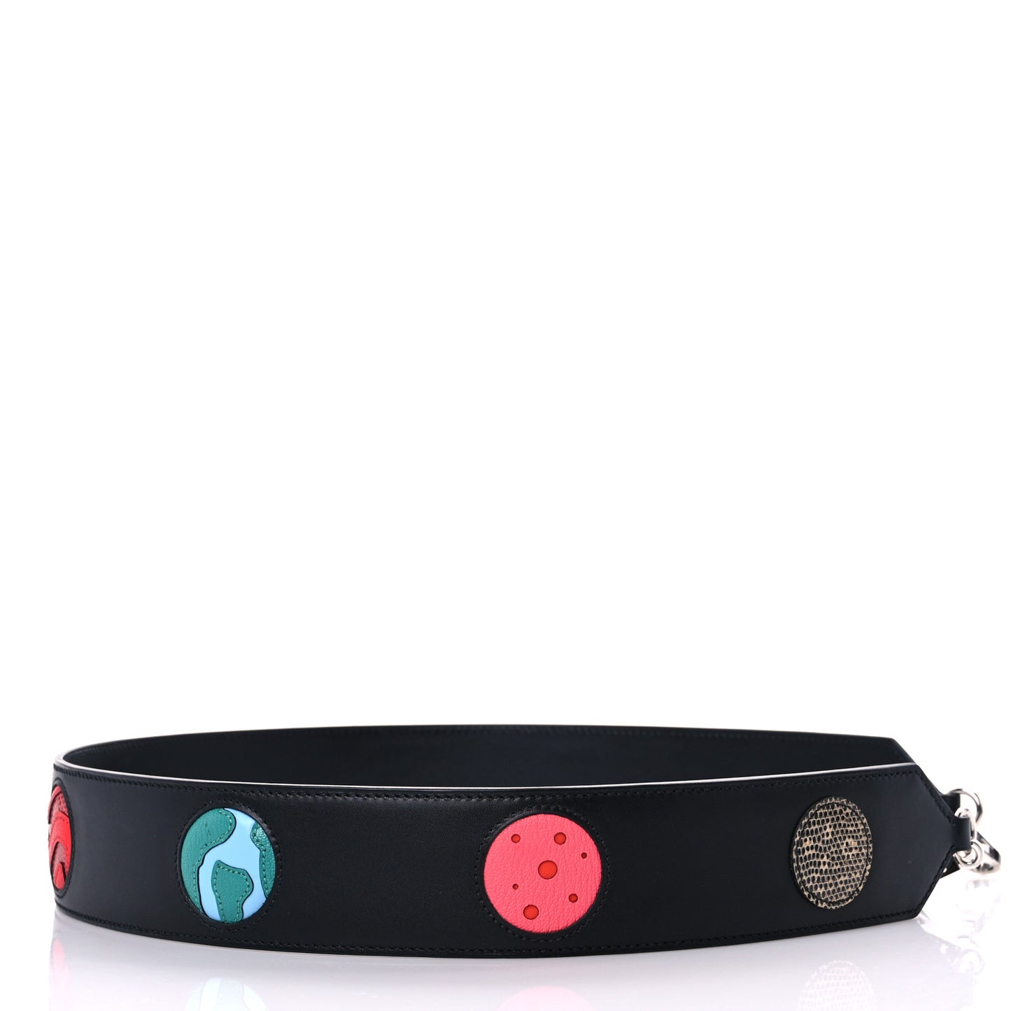 Veau Monsieur Lizard Ostrich Spaceship Sac A Malice Black Multicolor