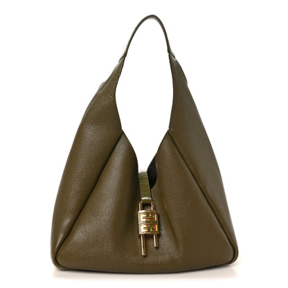 Givenchy Calfskin Crocodile Embossed Medium G-Lock Hobo Dark Khaki 1 of 12