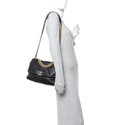 Chanel Goatskin Quilted Large Chanel 19 Flap Black 2 of 12