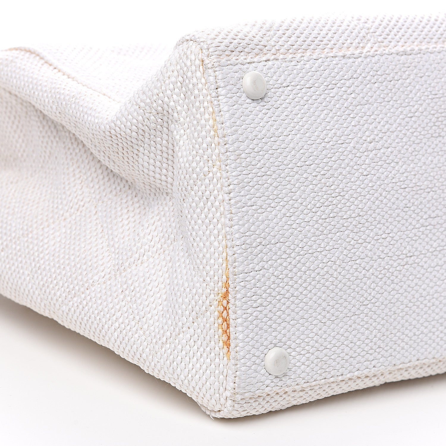 Chanel Woven Canvas Bekko Chain Tote White 9 of 11