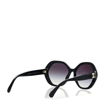 Chanel Acetate Sequin Round Sunglasses 5451 Black 4 of 7