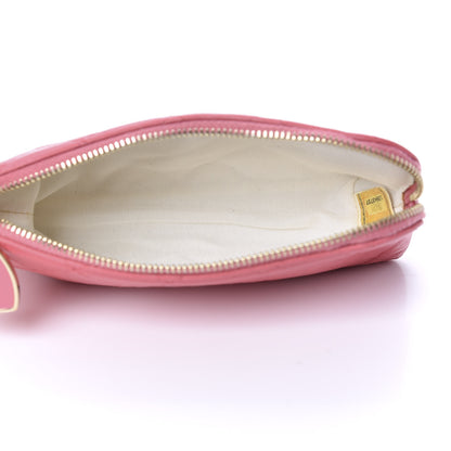 Chanel Lambskin Quilted Valentine Charms Small Cosmetic Pouch Pink 5 of 11