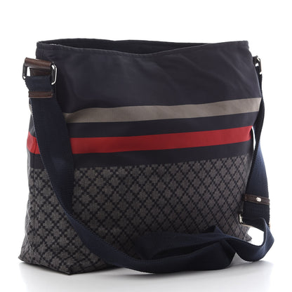 Gucci Nylon Diamante Medium Flat Messenger Bag Navy 2 of 10