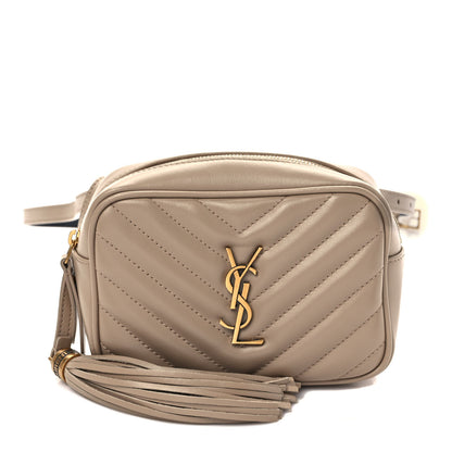 Saint Laurent Calfskin Matelasse Monogram Lou Belt Bag Dark Beige 1 of 9