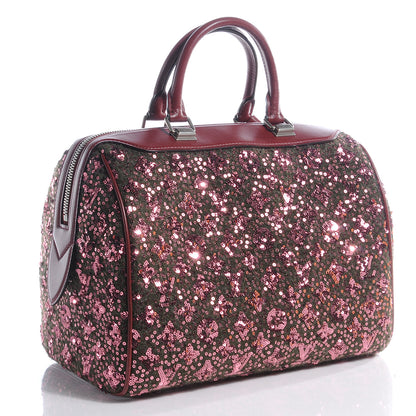 Louis Vuitton Sequin Monogram Sunshine Express Speedy Burgundy 3 of 8