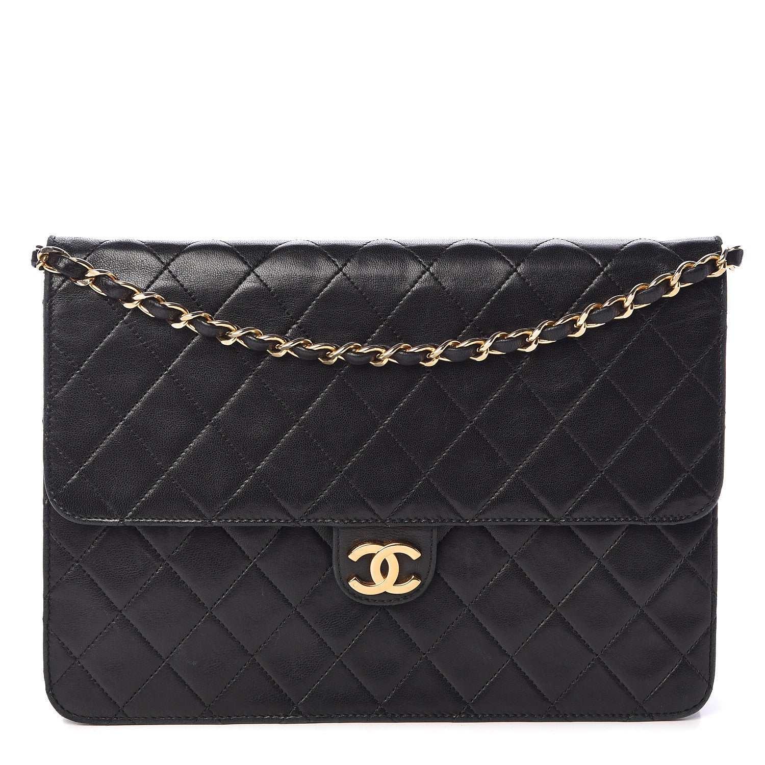 Chanel Lambskin Quilted Medium Single Flap Black 1 of 10