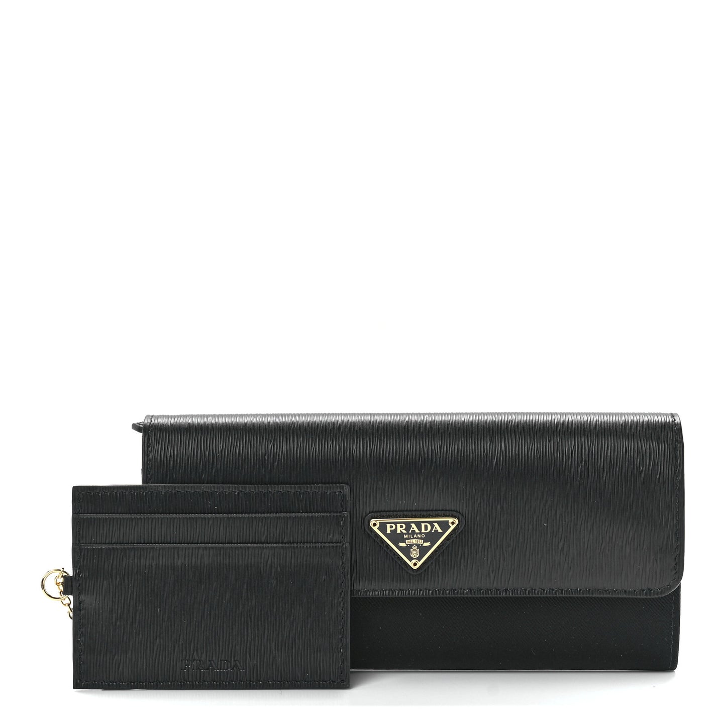 Vitello Move Triangle Logo Continental Flap Travel Wallet Black