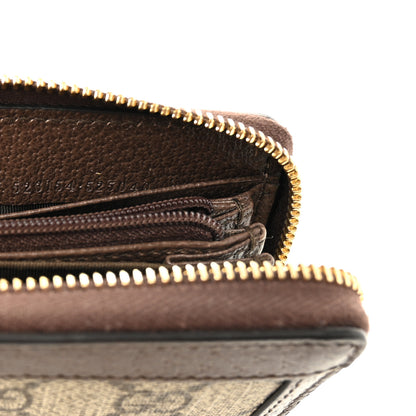 Gucci GG Supreme Monogram Web Ophidia Zip Around Wallet Brown 7 of 8