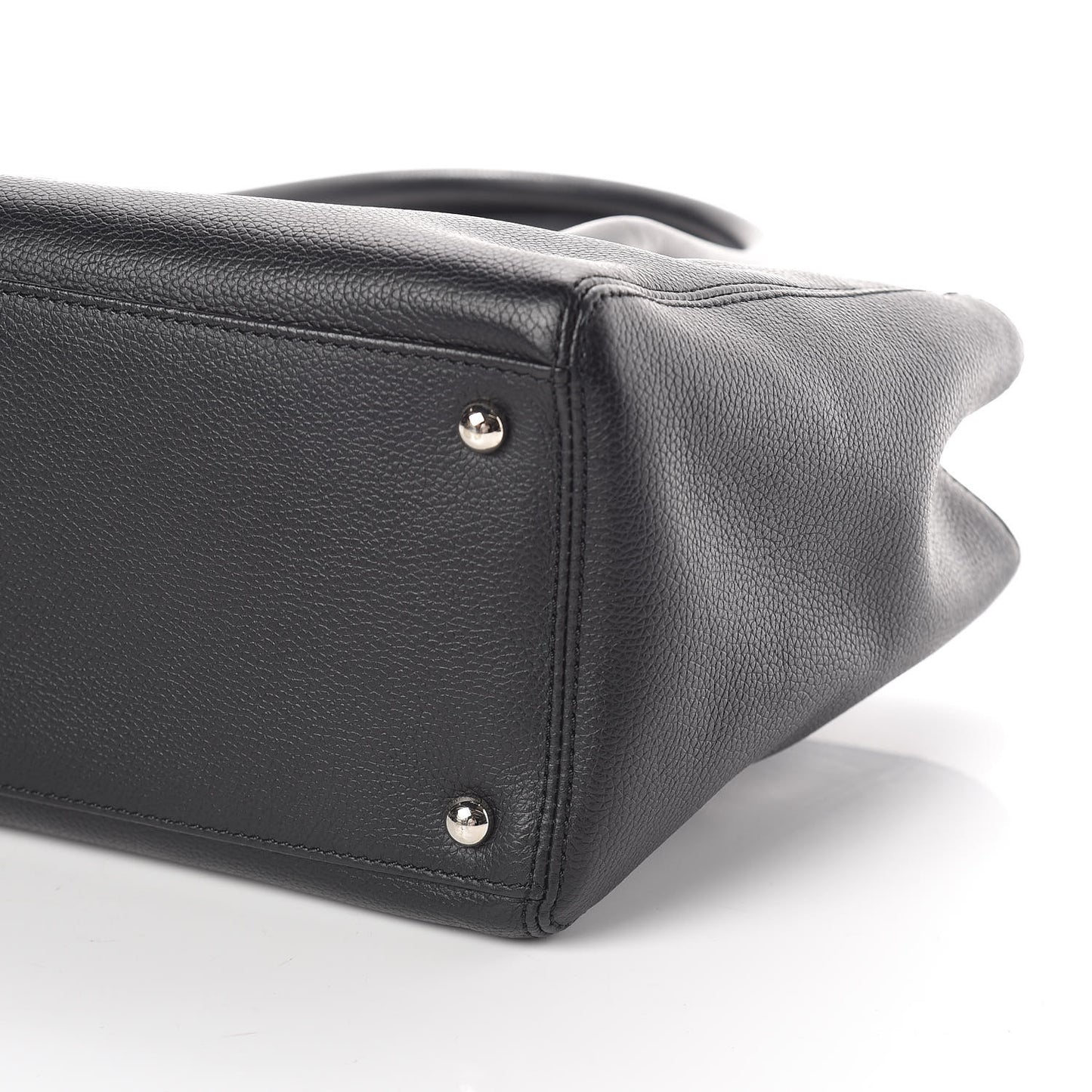 Calfskin Small Cerf Shopper Tote Black