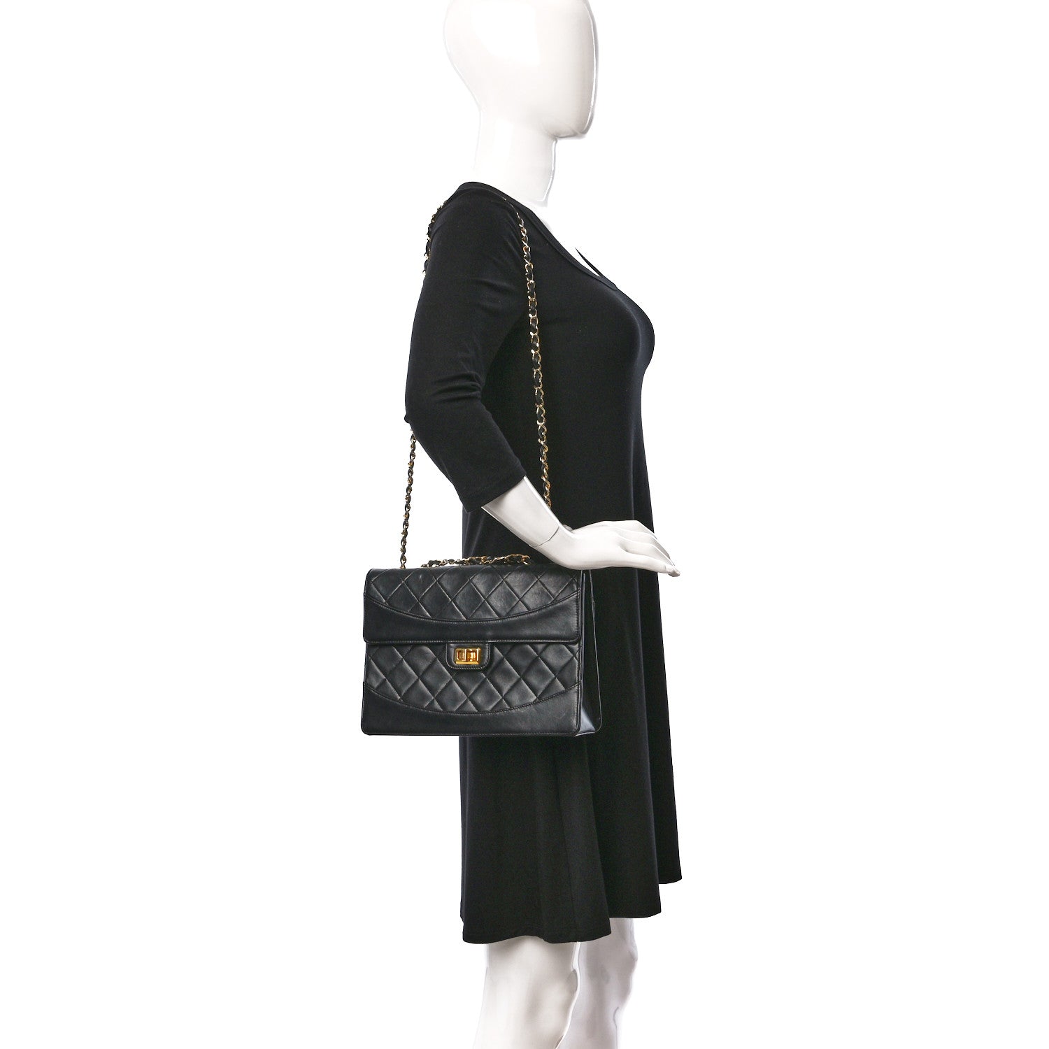 Chanel Lambskin Quilted Medium Mademoiselle Single Flap Black 2 of 11